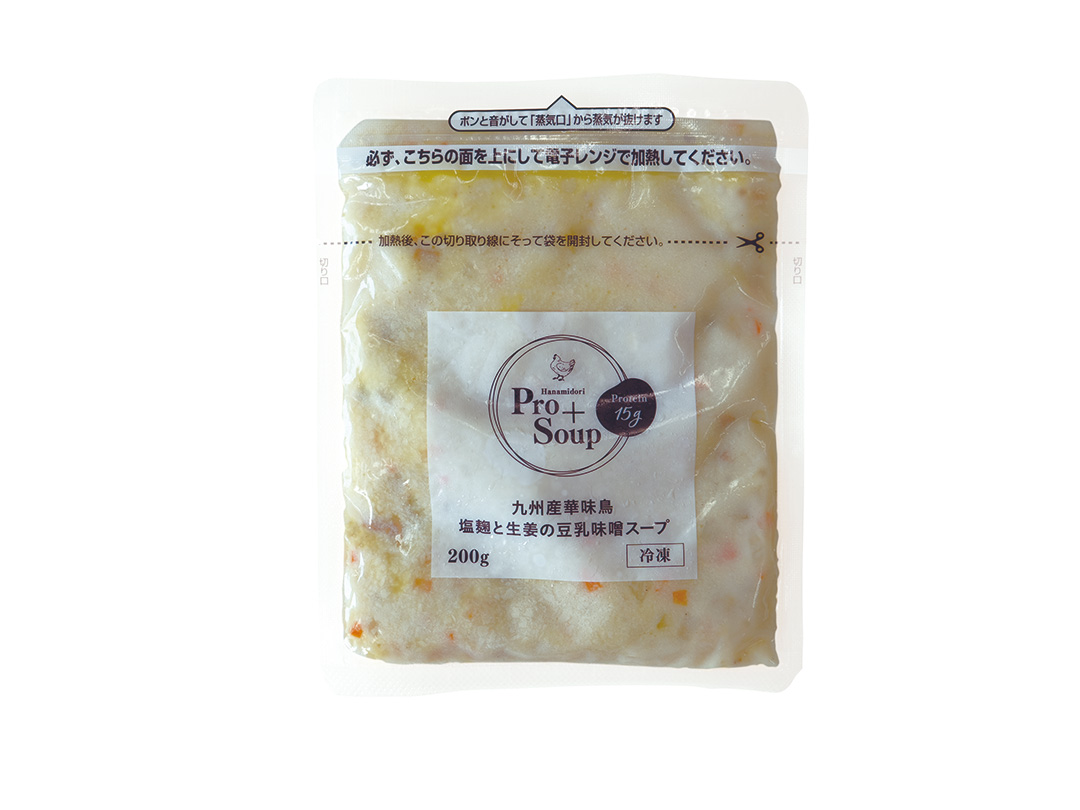 九州産華味鳥 塩麹と生姜の豆乳味噌スープ